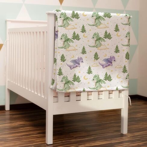 Baby Fairy Tale Dragons Blanket for Boy Girl Fantasy Dragon Stars Clouds Forest Swaddle Blankets Infant Toddler Nursery Stroller Crib Receiving Blanket Bedding Blanket Playmat 30x40 in Saudi Arabia
