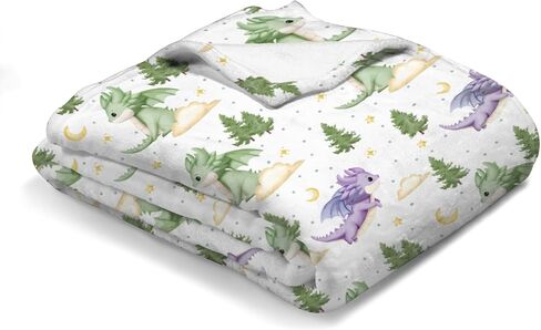 Baby Fairy Tale Dragons Blanket for Boy Girl Fantasy Dragon Stars Clouds Forest Swaddle Blankets Infant Toddler Nursery Stroller Crib Receiving Blanket Bedding Blanket Playmat 30x40 in Saudi Arabia
