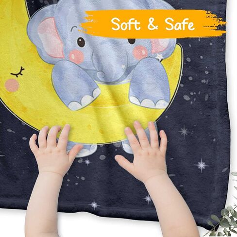 Pavo Swaddle Baby Blanket - Love You to The Moon and Back Elephant Baby Blanket - Ultra-Soft Fleece - Perfect, Baby Stuff for Newborn (Boy & Girl) - 30" x 40" in Kuwait