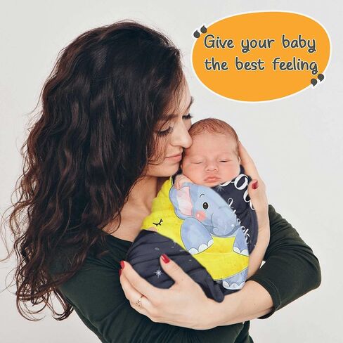Pavo Swaddle Baby Blanket - Love You to The Moon and Back Elephant Baby Blanket - Ultra-Soft Fleece - Perfect, Baby Stuff for Newborn (Boy & Girl) - 30" x 40" in Kuwait