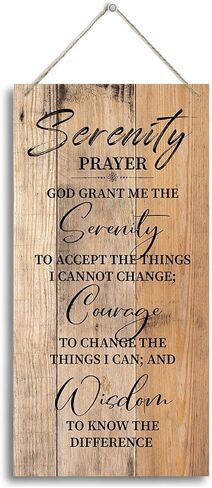 Serenity Prayer Wooden Decor Sign, God Grant Me The Serenity Wall Decor Sign, Hanging Printed Wooden Plaque Decor, Rustic Family Signs for Home Decor, Christian Gift 12x 6inch in Kuwait