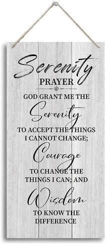 Serenity Prayer Wooden Decor Sign, God Grant Me The Serenity Wall Decor Sign, Hanging Printed Wooden Plaque Decor, Rustic Family Signs for Home Decor, Christian Gift 12x 6inch in Kuwait