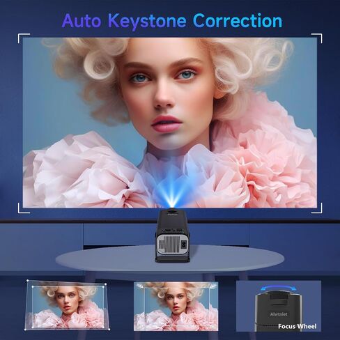 جهاز عرض HY320pro، يدعم جهاز عرض محمول 4K 1080P مع واي فاي 6 وبلوتوث، Android TV Smart Projrctor Auto Keystone، قابل للدوران 180 درجة، أجهزة عرض فيديو خارجية للهاتف/عصا التلفزيون in Kuwait