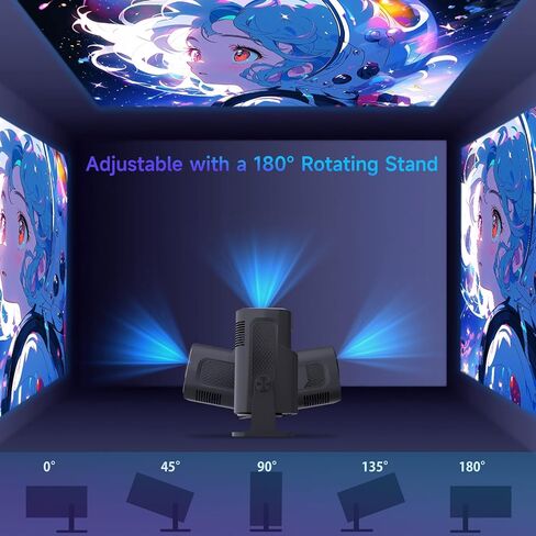 جهاز عرض HY320pro، يدعم جهاز عرض محمول 4K 1080P مع واي فاي 6 وبلوتوث، Android TV Smart Projrctor Auto Keystone، قابل للدوران 180 درجة، أجهزة عرض فيديو خارجية للهاتف/عصا التلفزيون in Kuwait