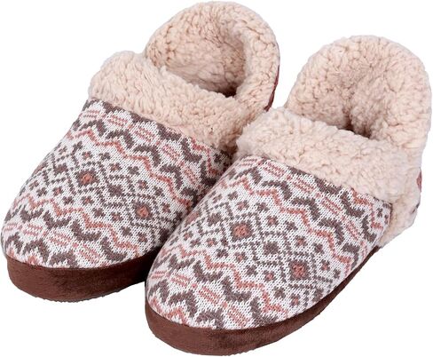 Women’s Slippers House Shoes Cozy Slipper with Warm Faux Fur Collar Winter Warm Knit Slip-on Slippers Indoor Bedroom for Womens in Saudi Arabia