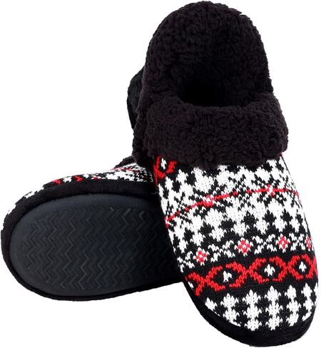 Women’s Slippers House Shoes Cozy Slipper with Warm Faux Fur Collar Winter Warm Knit Slip-on Slippers Indoor Bedroom for Womens in Saudi Arabia