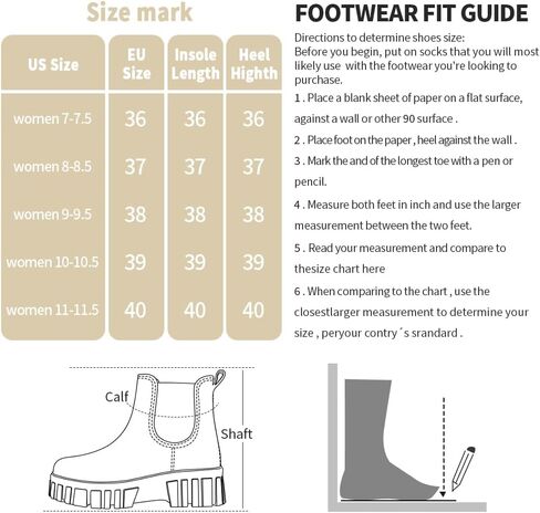 Amoji النساء تشيلسي منصة أحذية المطر النساء الأحذية المطاطية Wellies 918 in Kuwait