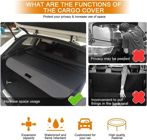 غطاء شيفروليه إكوينوكس جي إم سي تيرين كارجو 2024 2023 2022 2021 2020 2019 2018 متوافق مع ملحقات تشيفي إكوينوكس غطاء صندوق السيارة القابل للسحب، غطاء حماية الأمتعة والأمتعة in Kuwait