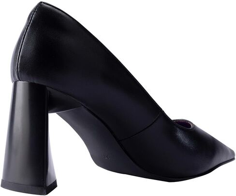Women's Kitten Chunky Medium Heel Slip-On Pointed Toe Pumps Shoes Party Wedding Office Black in Saudi Arabia