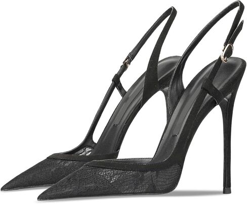 hysn&hoov Wedding High Heels Women Pumps Stiletto Slingback Elegant Sandals Heeled D'Orsay Buckle Closure Bridal Shoes in Saudi Arabia