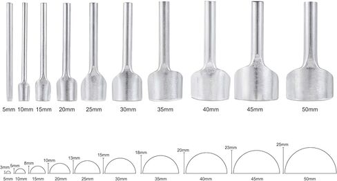 uxcell Half-Round Shaped Leather Cutter Punch 40mm Strap End Punch Tool for Crafting Strap Belt Wallet and Bag in Saudi Arabia