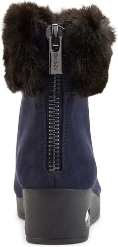 DKNY Womens Abri Faux Suede Faux Fur Booties Navy 5 Medium (B,M) in Saudi Arabia