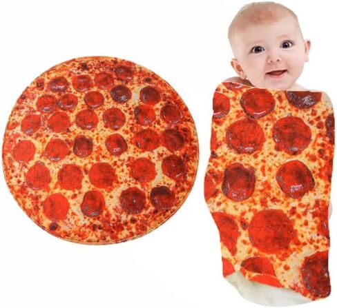 Soft Pizza Blanket for Baby,36 inches Flannel Pizza Blanket is Stylish, Wearable Wrap Blanket Funny Gifts for Baby Shower Boy Girl Creative and Versatile, Blanket Suitable for Baby in Saudi Arabia