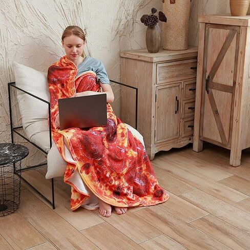 Soft Pizza Blanket for Baby,36 inches Flannel Pizza Blanket is Stylish, Wearable Wrap Blanket Funny Gifts for Baby Shower Boy Girl Creative and Versatile, Blanket Suitable for Baby in Saudi Arabia