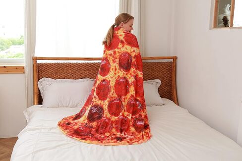 Soft Pizza Blanket for Baby,36 inches Flannel Pizza Blanket is Stylish, Wearable Wrap Blanket Funny Gifts for Baby Shower Boy Girl Creative and Versatile, Blanket Suitable for Baby in Saudi Arabia