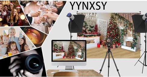 YYNXSY 7X5FT Christmas Theme Photography Background Fireplace Christmas Tree Background Picture Photo Background Newborn Holiday Room Decoration Banner Christmas Eve Party YY-3509 in Saudi Arabia