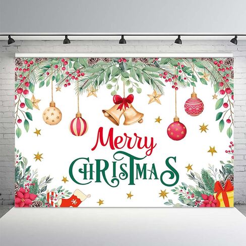 MEHOFOND 7x5ft عيد ميلاد سعيد خلفية عيد الميلاد حزب الزينة راية شجرة عيد الميلاد عيد الميلاد الكرة التصوير خلفية الشتاء عطلة رأس السنة الجديدة لوازم الحفلات لصورة صورة كشك الدعائم in Saudi Arabia
