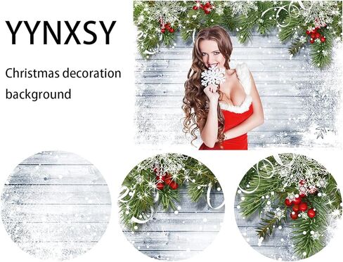 YYNXSY 8X6FT Christmas Theme Background Photography Background Holiday Wood Plank Snowflake Background Wooden Floor Christmas eve Background Home Room Decoration Background Christmas Eve YY-3504 in Saudi Arabia