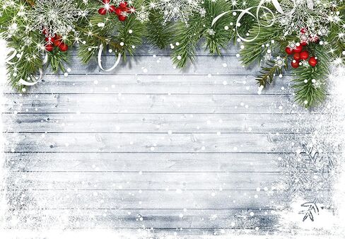 YYNXSY 8X6FT Christmas Theme Background Photography Background Holiday Wood Plank Snowflake Background Wooden Floor Christmas eve Background Home Room Decoration Background Christmas Eve YY-3504 in Saudi Arabia