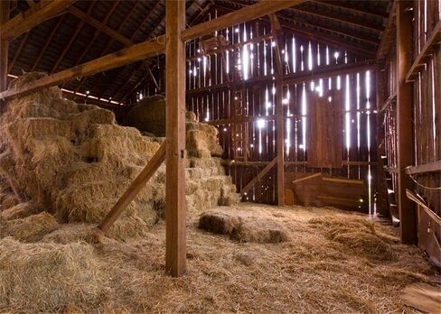 AOFOTO 7x5ft Barn Manger Scene Backdrop Rustic Wooden Farmhouse Interior Straw Stack Hay Bales Christmas Nativity Photography Background Newborn Birth of Jesus Christ in Stable Photo Studio Props in Kuwait