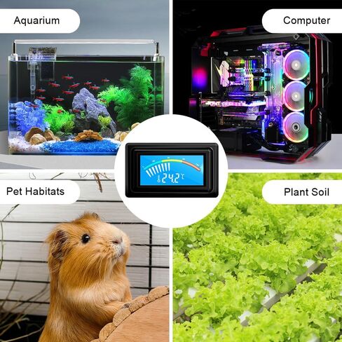 KETOTEK ميزان الحرارة الرقمي مقياس درجة الحرارة USB مزود الطاقة مع مسبار مستشعر لحوض السمك وحافظات الكمبيوتر وحاضنات الحاضنات وتسلق الحيوانات الأليفة فهرنهايت ودرجة مئوية شاشة LCD in Saudi Arabia