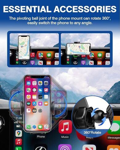 Autorder Car Phone Holder for Lexus RX 2020 2021 2022 Accessories Phone Mount 12.3-Inch Screen Cell Phone Automobile Cradles Hands-Free 360 Degree Rotation in Kuwait