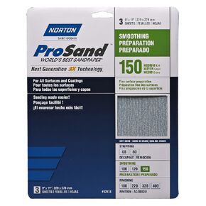 9" X 11", 3X Handy Pack, 3 Sheets, 150 Grit
