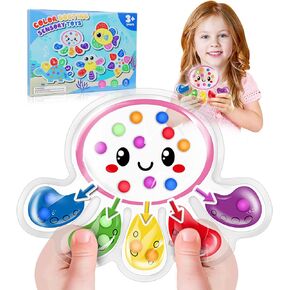 Color Sorting Sensory Toys, Toddler Travel Fine Motor Toys, Preschool Learning Activities Calm Down Sensory Toys for Kids with Autism, Color Matching Montessori Fidget Toys for Kids Ages 3+, Octopus