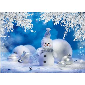 CYLYH 7X5FT Christmas Backdrop for Photography Snowman Pine Tree Snowflake Winter Background Children Birthday Party Snow Photography Backdrop D589
