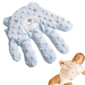 Baby Soothing Palm, Baby Patter for Sleep, Baby Startle Prevention Hand Glove Electric Baby Hand Pillow Red Bean Filling Cute Baby Soothing Palm for Newborns Baby Girl Baby Boy (White Bear)