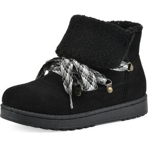 WHITE MOUNTAIN Women's Idol Faux Fur Lace-up Ankle Bootie