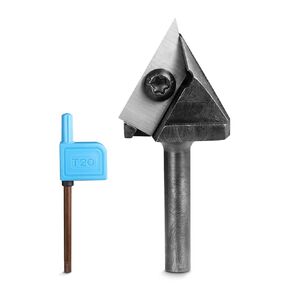 Genmitsu 60 Degree V Groove Router Bit, 1/4" Shank 1" Cutting Diameter, CNC Milling Machine Slab Flattening Router Bit, Carbide Insert Router Planer Bit for Woodworking Carving, VRBC01A