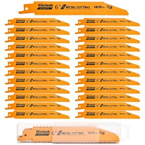 25 Pack 9 inch 14/18 TPI Bi-Metal Reciprocating Saw Blades, Versatile for Wood and Metal Cutting, Compatible with Diablo and Milwaukee