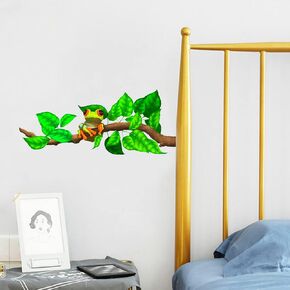 Red-eyed Tree Frog on Branch Wall Decal Nursery Animal Wall Sticker Removable Peel and Stick Waterproof Wall Art Decor Stickers for Kids Baby Classroom Preschool Living Room Playing Room