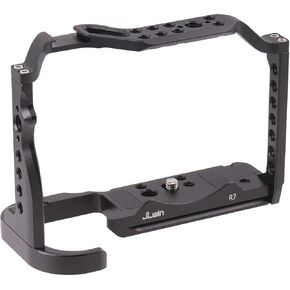 r7 Aluminum Alloy Camera Cage for Canon EOS R7 DSLR Camera Video Bracket Stabilizer with Cold Shoe 1/4" 3/8" Mount for Arca Swiss