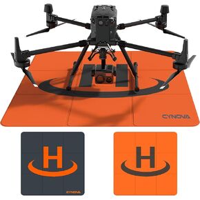 CYNOVA 3.33 FT Drone Landing Pad Weighted Large Waterproof PU Leather Foldable Wind Resistant Landing Pad for Professional Photography Surveying and Agriculture Drones