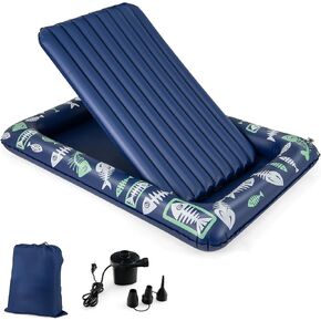 Costzon Toddler Travel Bed, Portable Toddler Bed with Detachable 2 Sided Air Mattress, Electric Pump, Storage Bag, Inflatable Blow Up Kids Bed, Perfect for Boys Girls Travel, Camping, Sleeping (Gray)
