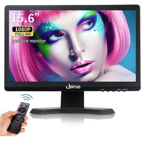 15.6 inch Professional IPS Monitor LCD Display Security Camera Office PC Mobile Monitor 1920x1080 Full HD Multifunctional Gaming Monitor with HDMI BNC VGA AV USB Input Surveillance Camera with Stand1