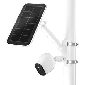 2-in-1 Pole Mounting Bracket for Arlo Solar Panel/Arlo Pro 3/Arlo Ultra1&2/Arlo Essential/Arlo Pro 4 /eufyCam Outdoor Mount Accessories for Arlo pro 4 and Arlo Solar Panel (White)
