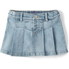 The Children's Place Baby Girls' and Toddler Pleated Skort, Twyla Wash Denim