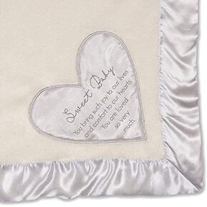 Pavilion Gift Company - Sweet Baby - Silver Silk Edge Royal Plush Baby's First Blanket 30 x 40 Inch