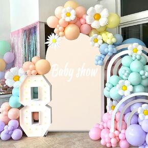 Beige Arch Backdrop Covers 6.6FT Chiara Backdrop Cover Wedding Arch Cover for Baby Shower Ceremony Christmas Wedding Arch Stand Decorations