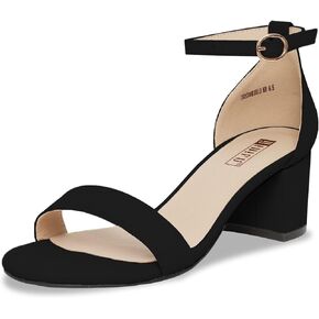 IDIFU Women's Cookie-LO Low Block Heels Chunky Sandals Ankle Strap Wedding Dress Pump Shoes