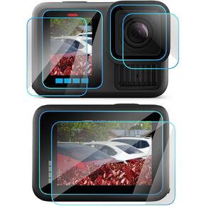 HERO 13 Screen Protector Compatible for GoPro HERO 13 Black Lens & LCD Screen, 9H Tempered Glass Anti-Scrach Anti-Bubble (2+2+2 Packs)