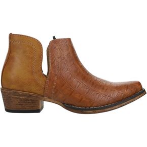 ROPER Womens Ava Print Snip Toe Casual Boots Ankle Low Heel 1-2" - Brown