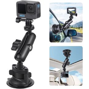 Suction Cup for GpPro Mount Car Camera with 1/4 Thread Compatible GoPro Hero10 9 8 7 6 5 4 Camera Car Dash for Car Windshield and Window