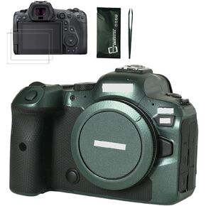 Camera Body Protective Film for Canon R6， Anti-Scratch Camera Skin Sticker include 2pcs R6 screen protector and tools (Green)