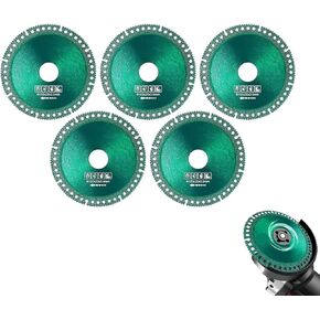 5Pcs 4 in Indestructible Disc 2.0 for Grinder, Composite Multifunctional Cutting Saw Blade for All Materials, Ultra-Thin Diamond Circular Saw Blade for Angle Grinder