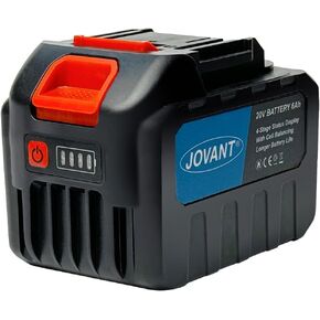 20V 6.0Ah Lithium-Ion Battery, Replacement Battery with Cell Balancing, Compatible Chainsaws, Drills, Nail Guns and Pruning Shears