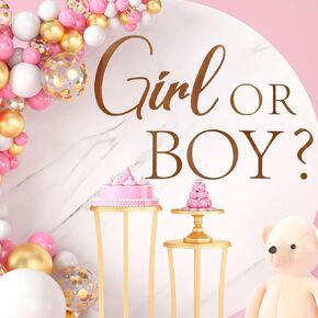 Girl or Boy Gender Reveal Decal, Baby Shower Party Decal Sign Boy or Girl Gender Reveal Decorations Baby Gender Reveal Welcome Sign for Party Decoration Supply
